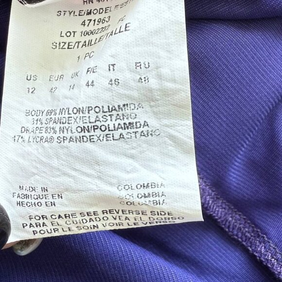 Miraclesuit One Piece Swimsuit Size 12 | Shaping Tummy Control Purple Ruched Dra - Picture 7 of 9